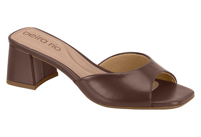 Sandalia Mujer Taco Medio Mule Chocolate Beira Rio