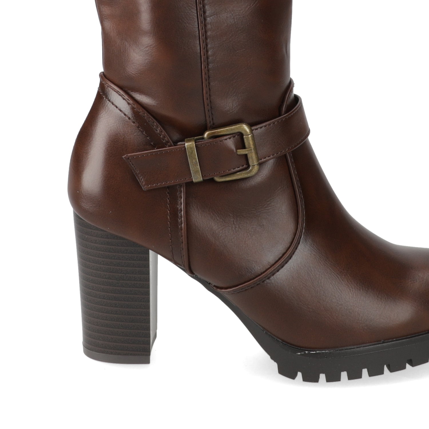 Bota Taco Ancho 10 cm Negro Agua de Coco 35 / Negro