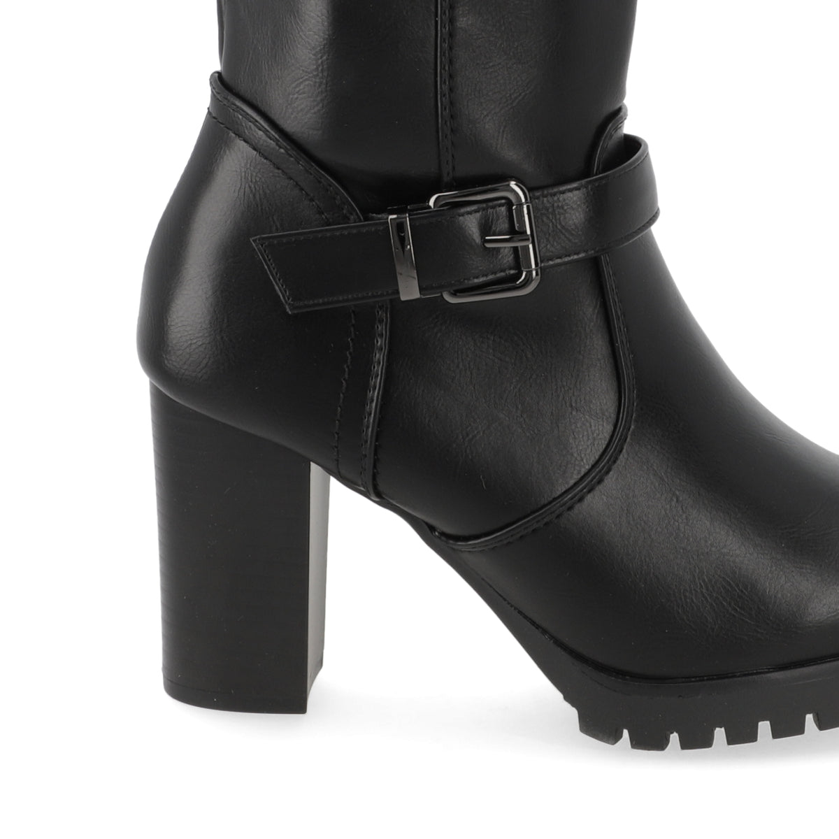 Bota Taco Ancho 10 cm Negro Agua de Coco 35 / Negro