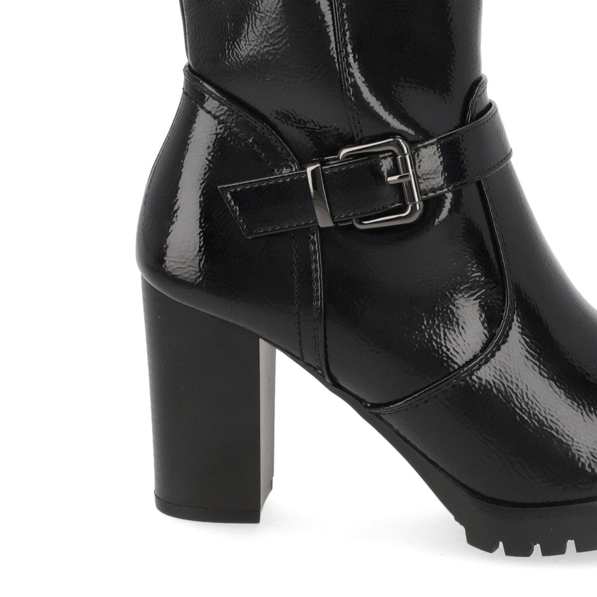 Bota Taco Ancho 10 cm Negro Agua de Coco 35 / Negro