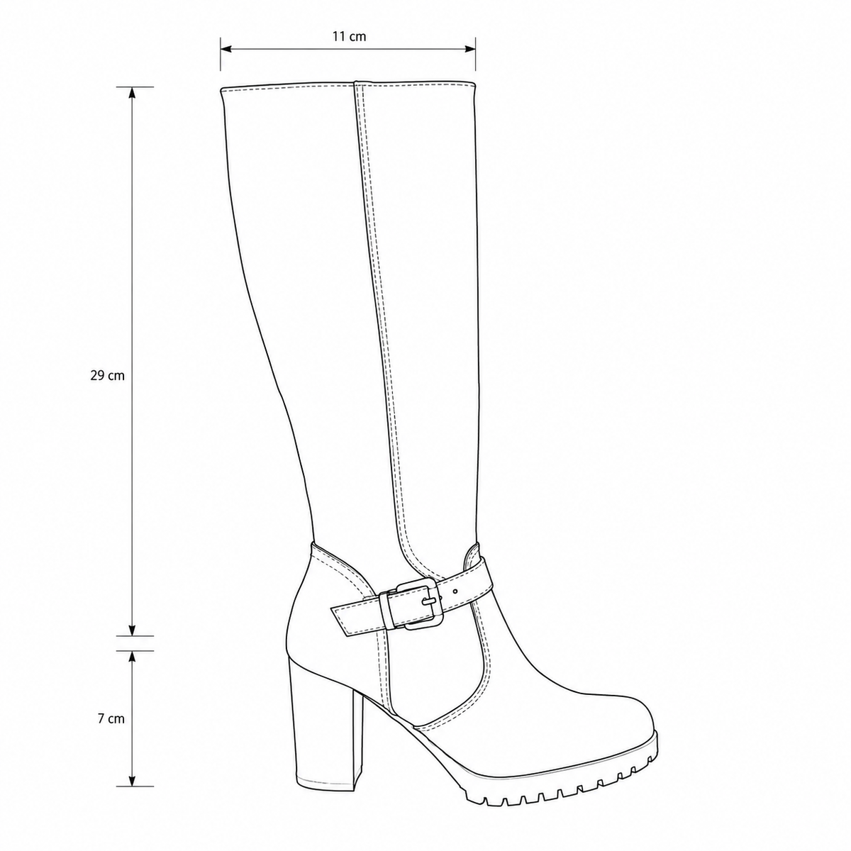 Bota Taco Ancho Negro New Walk