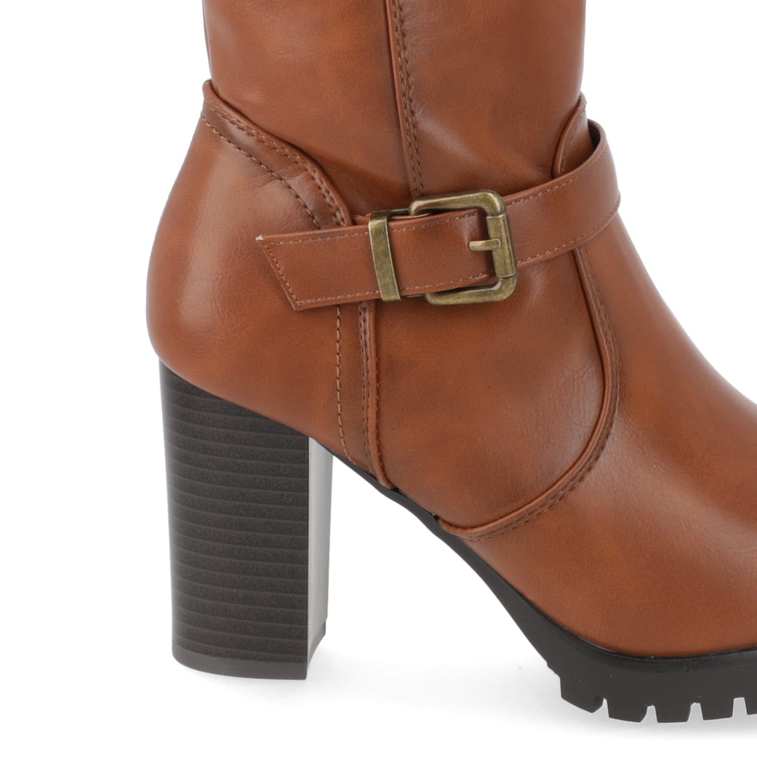 Bota Taco Ancho 10 cm Camel Agua de Coco 35 / Camel