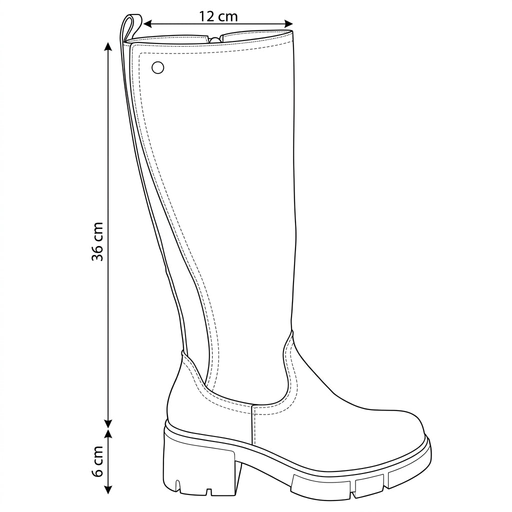 Bota Taco Ancho 5 cm Negro New Walk