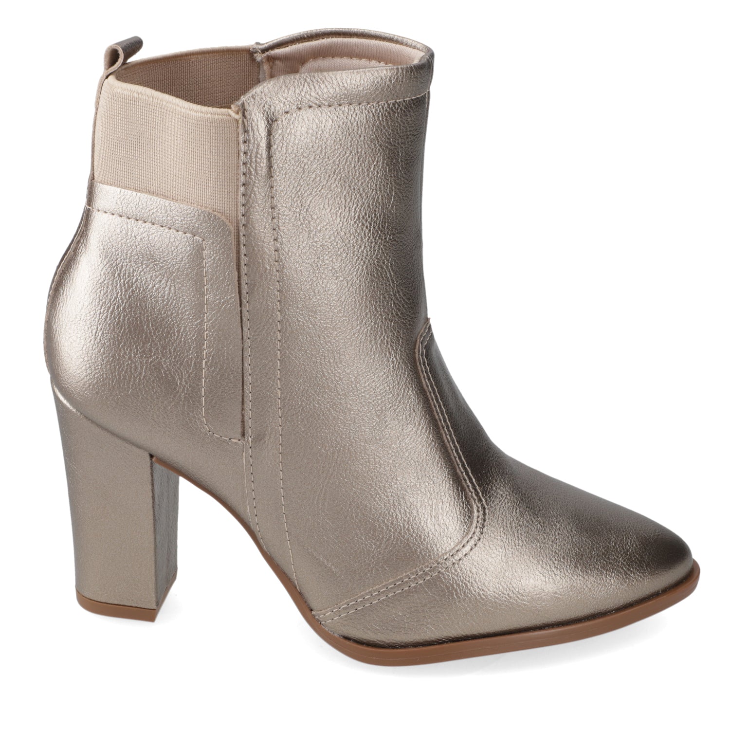 Botin Taco Ancho 7 cm Dorado Beira Rio 35 / Dorado