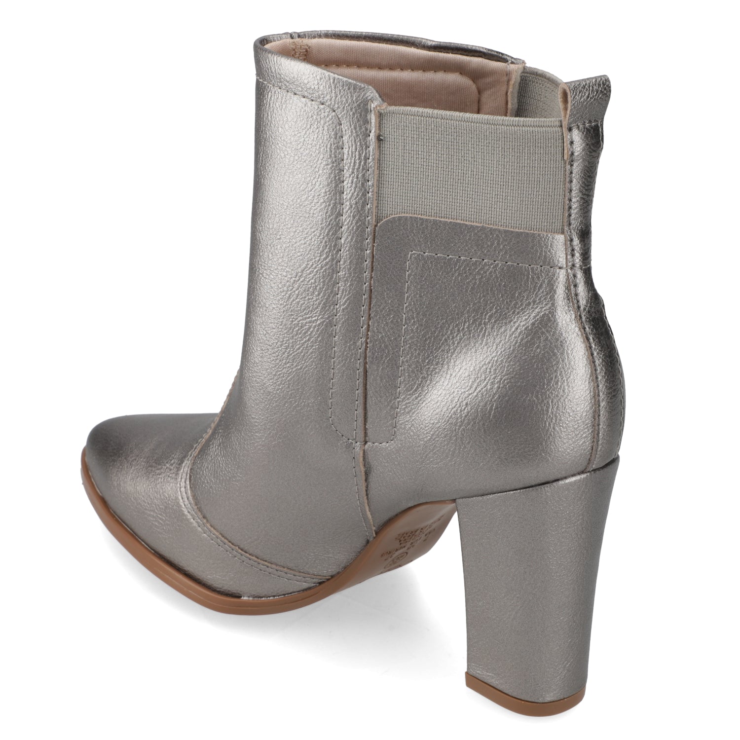 Botin Taco Ancho 7 cm Plateado Beira Rio 35 / Plateado