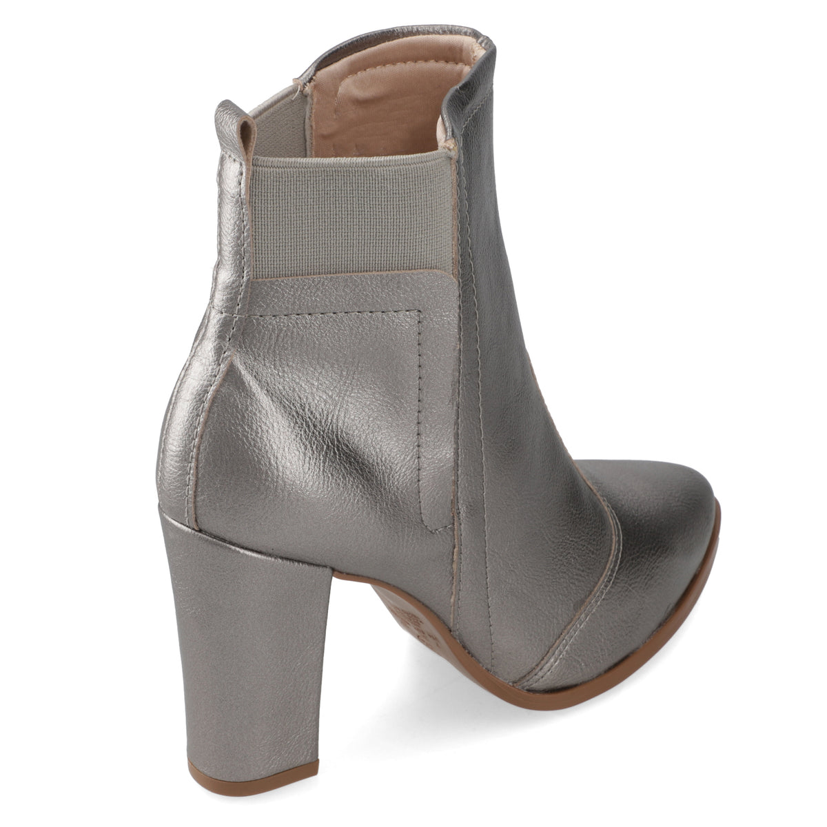 Botin Taco Ancho 7 cm Plateado Beira Rio 35 / Plateado