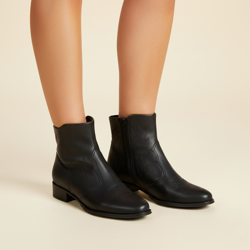 Botin Taco Ancho 3 cm Negro Beira Rio 35 / Negro