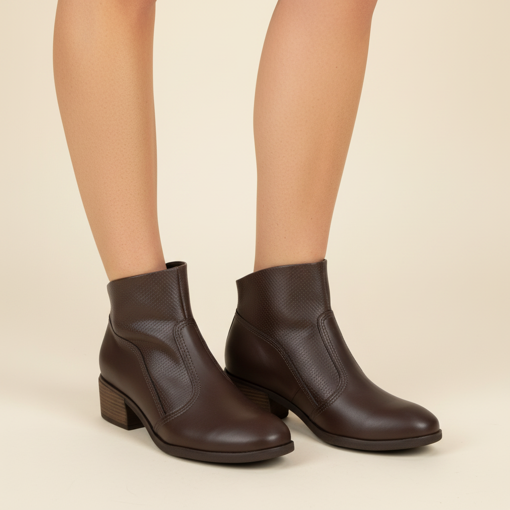 Botin Taco Ancho 3 cm Café Beira Rio 35 / Café