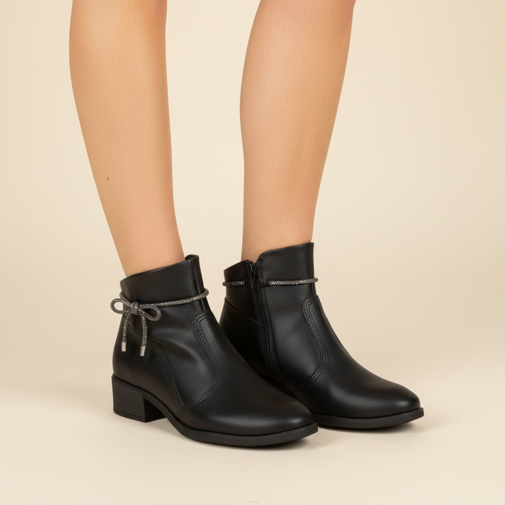 Botin Taco Ancho 3 cm Negro Beira Rio 35 / Negro