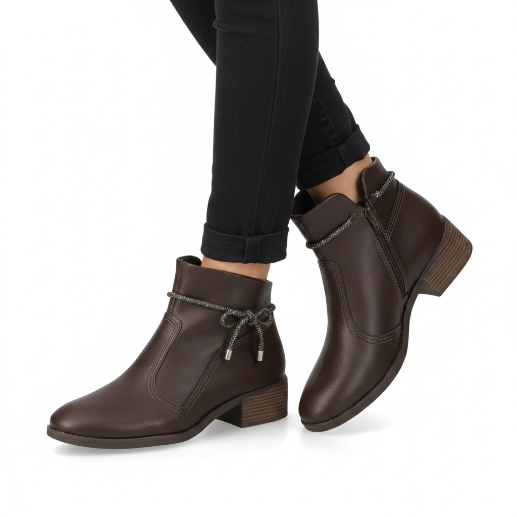 Botin Taco Ancho 3 cm Café Beira Rio 35 / Café