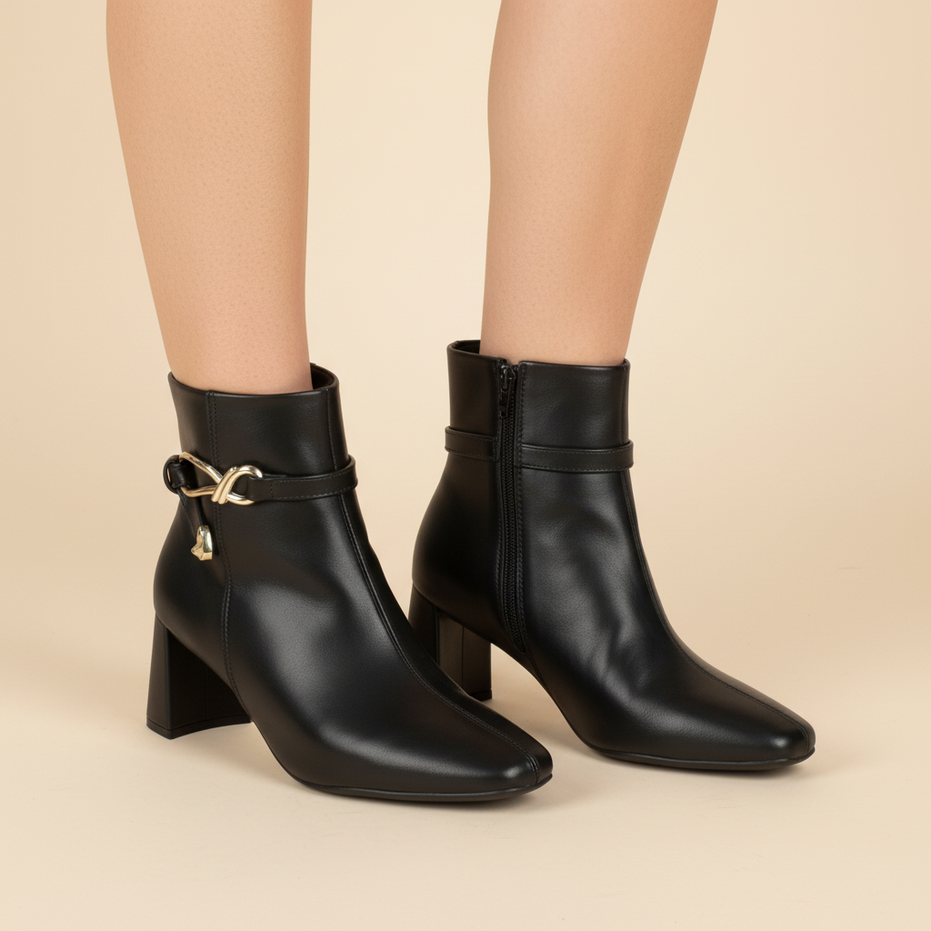 Botin Negro Beira Rio 34 / Negro