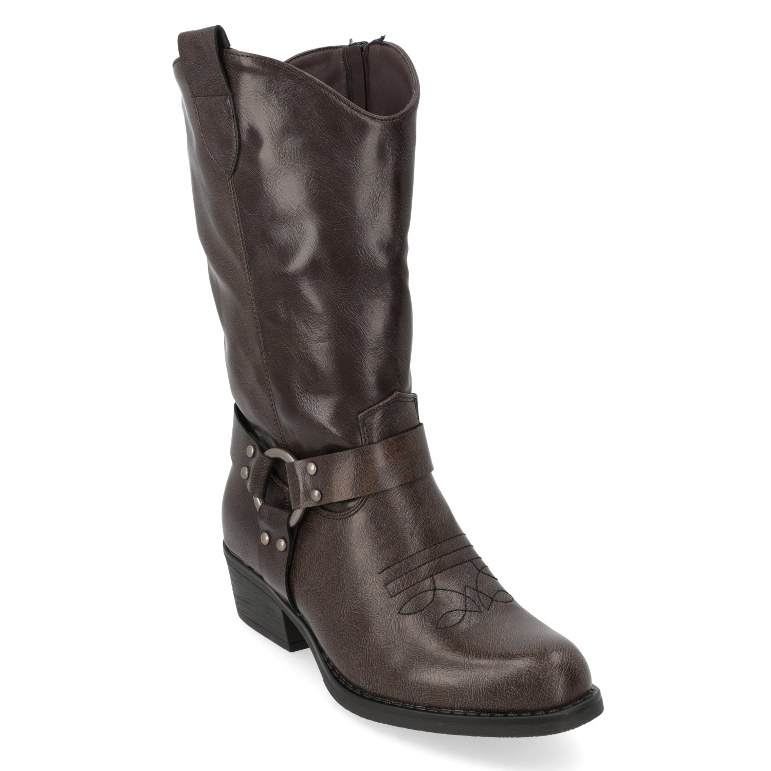 Bota Café Estilo Cowboy con Hebilla 35 / Chocolate