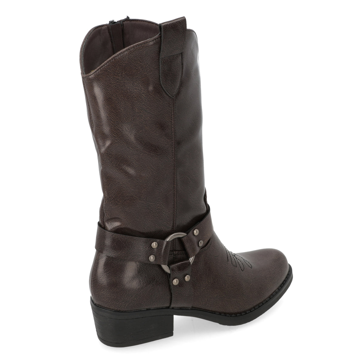 Bota Café Estilo Cowboy con Hebilla