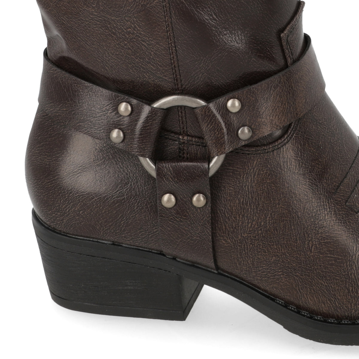 Bota Café Estilo Cowboy con Hebilla