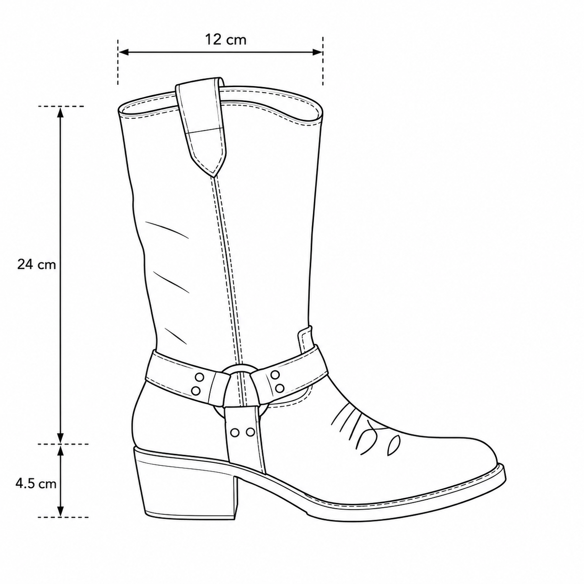 Bota Café Estilo Cowboy con Hebilla