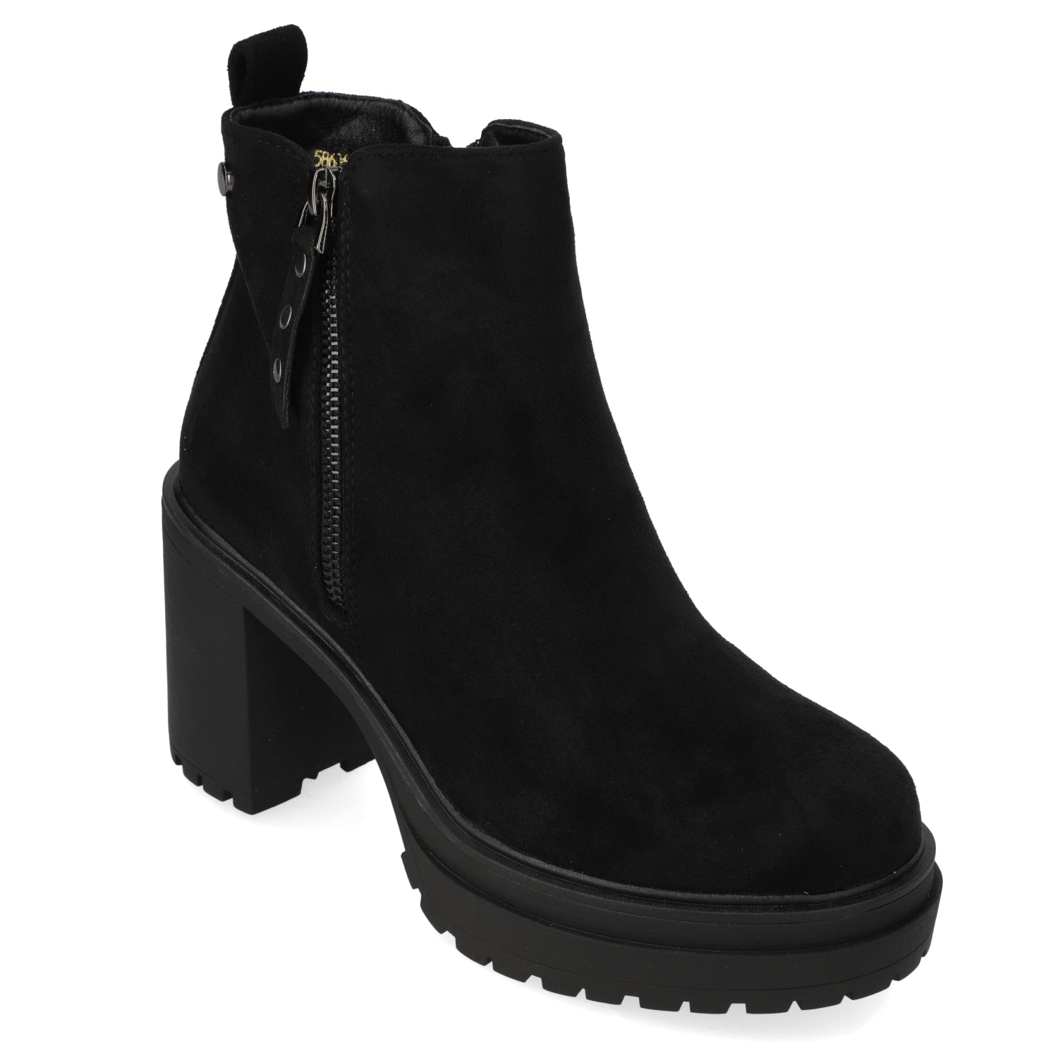 Botin Taco Ancho 10 cm Negro Agua de Coco 35 / Negro