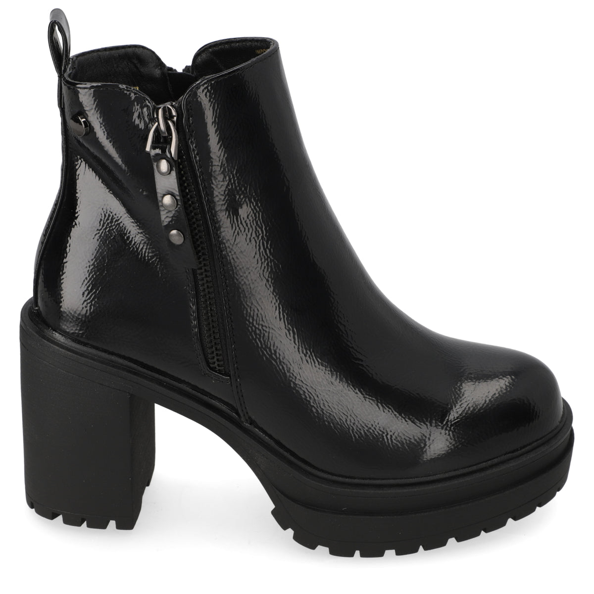 Botin Taco Ancho 10 cm Negro Agua de Coco 35 / Negro