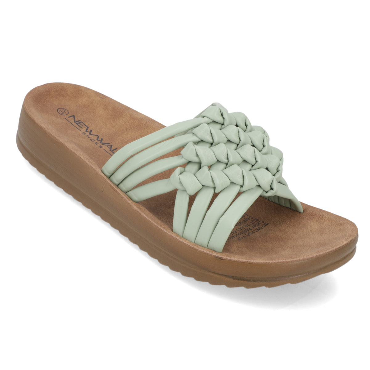 Sandalia Plana Menta New Walk Ecocuero 35 / Menta