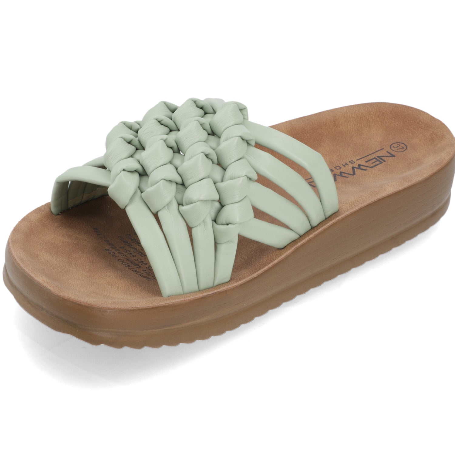 Sandalia Plana Menta New Walk Ecocuero 35 / Menta