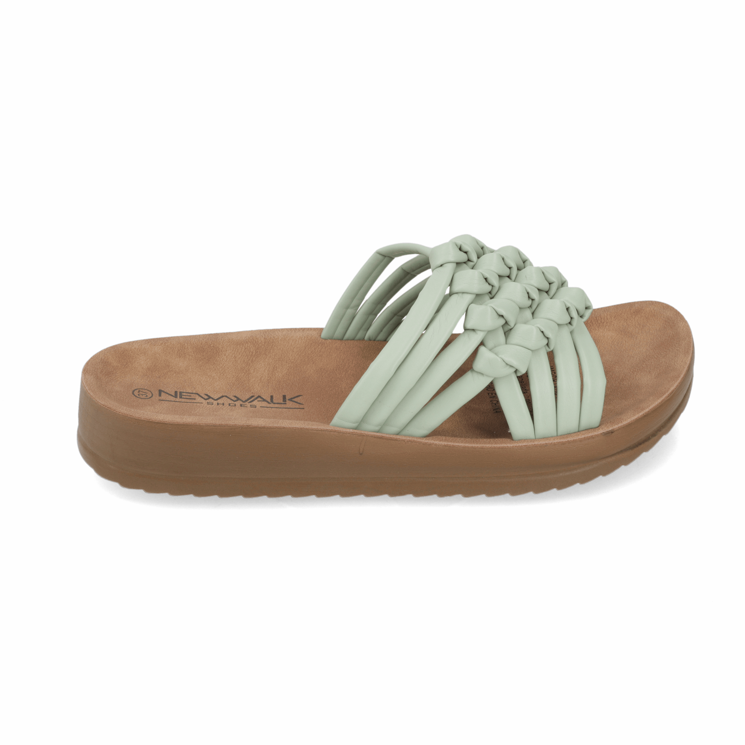 Sandalia Plana Menta New Walk Ecocuero 35 / Menta