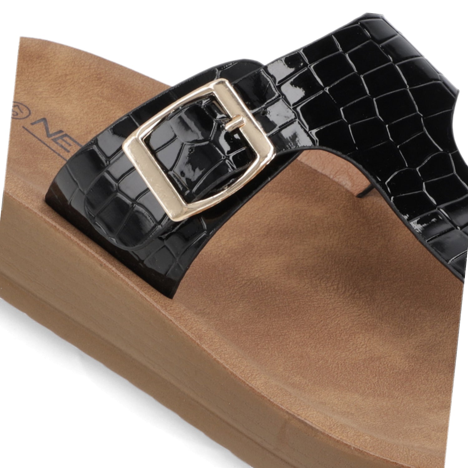 Sandalia Plana Negro New Walk Ecocuero 35 / Negro