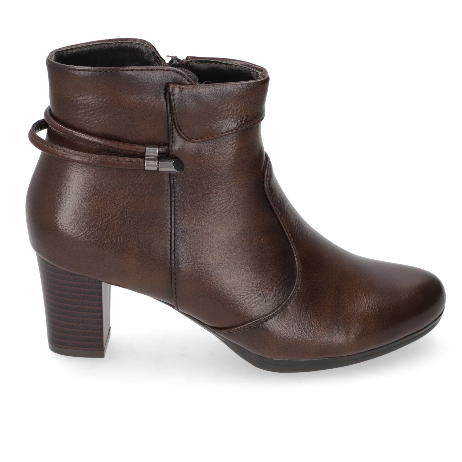 Botin Taco Ancho 10 cm Café Dorette 35 / Café