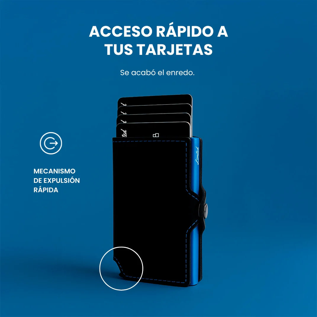 Billetera Slim Black Blue Limited