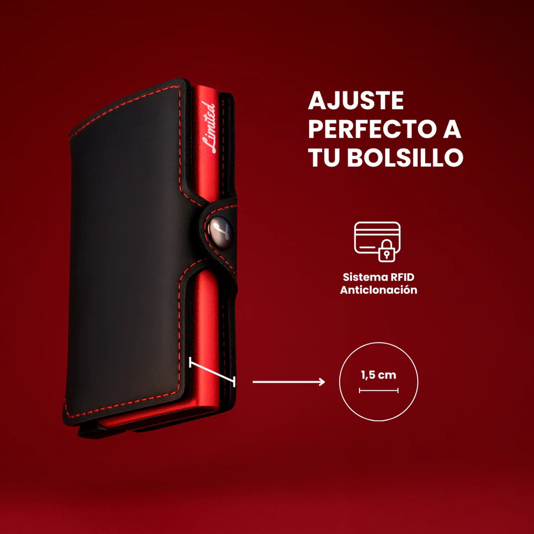 Billetera Slim Black Red Limited