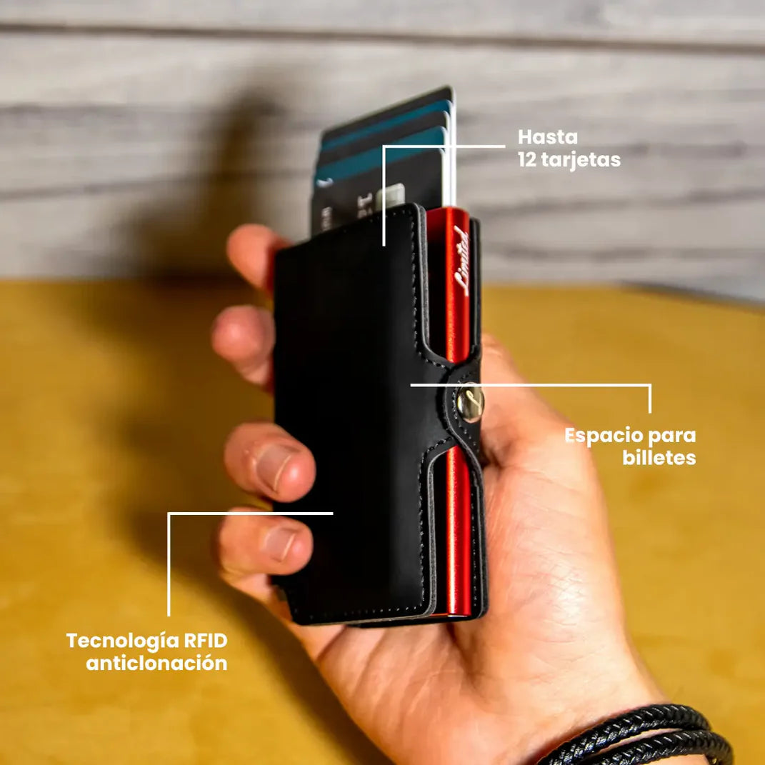 Billetera Slim Black Red Limited