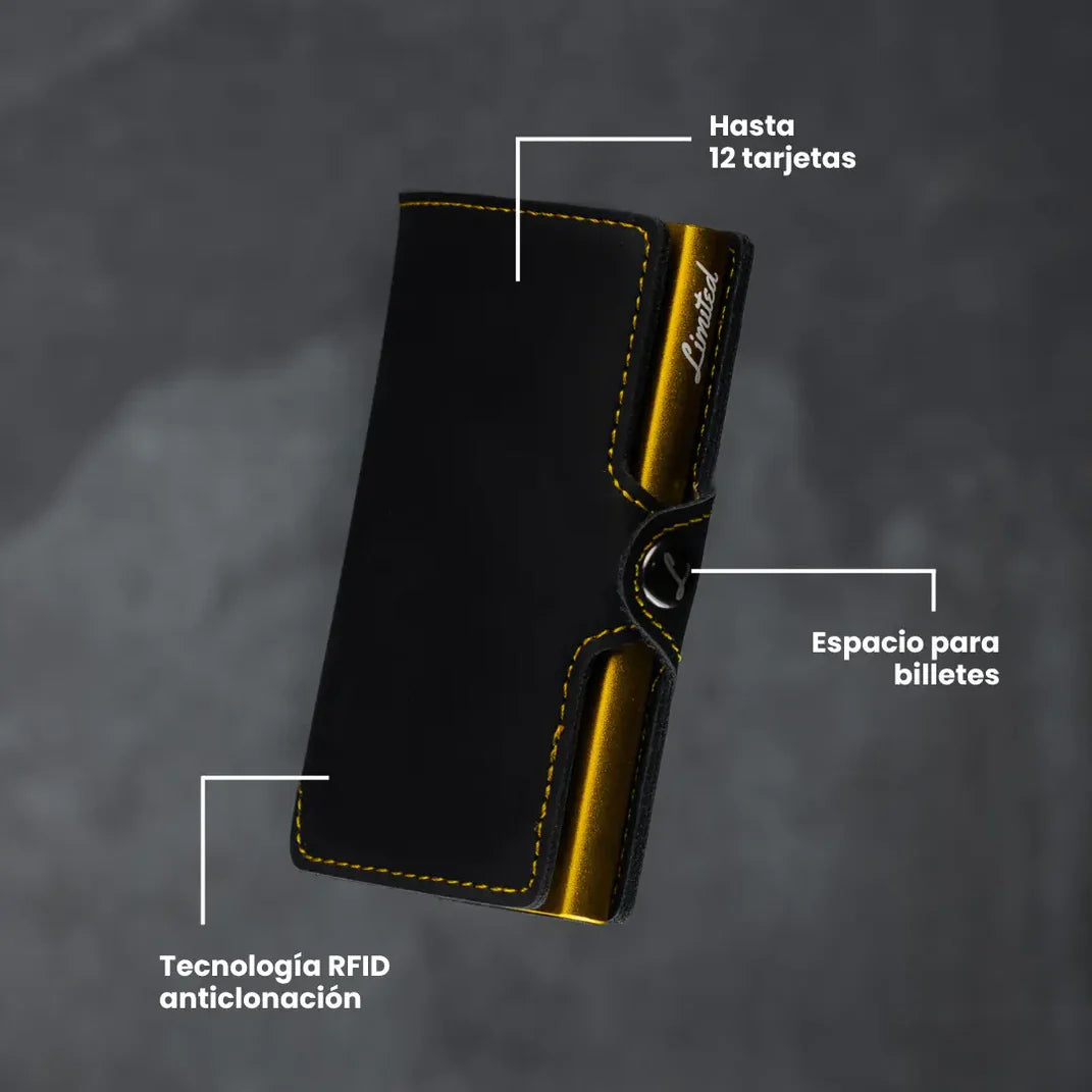 Billetera Slim Black Yellow Limited