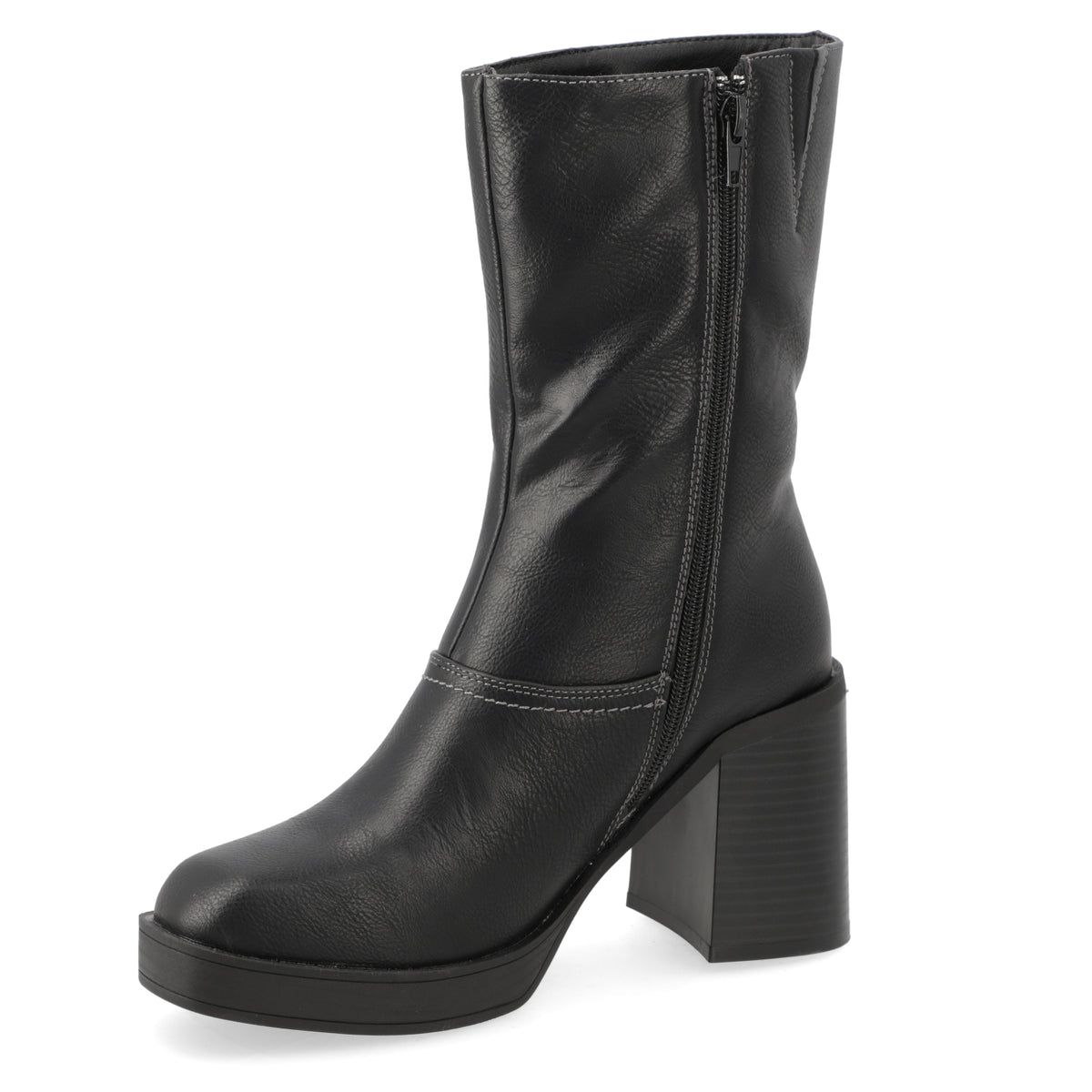 Bota Taco Ancho 7 cm Negro Agua de Coco 35 / Negro