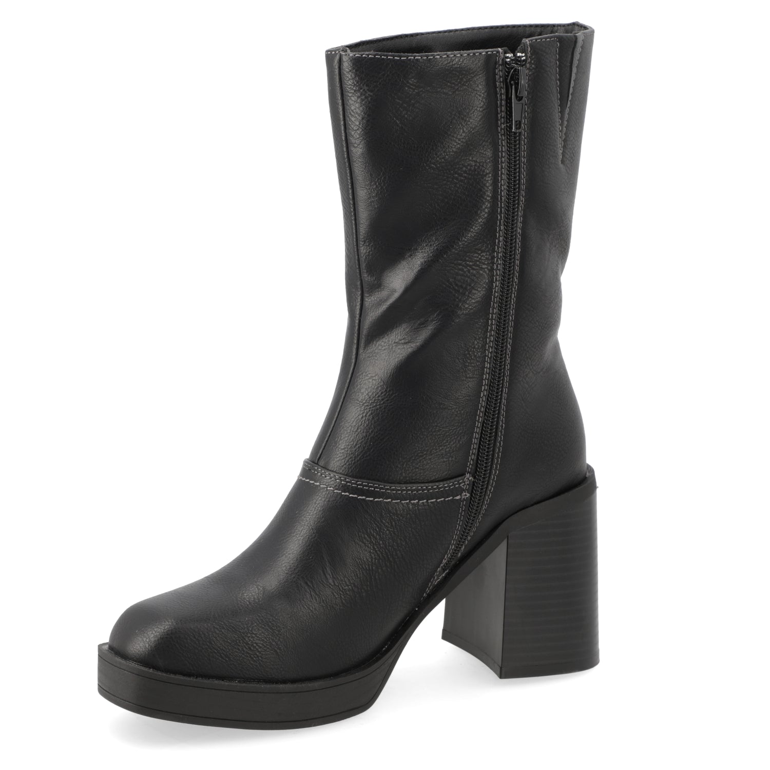 Bota Taco Ancho 7 cm Negro Agua de Coco 35 / Negro