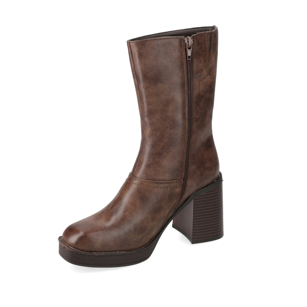 Bota Taco Ancho 7 cm Café New Walk 35 / Café