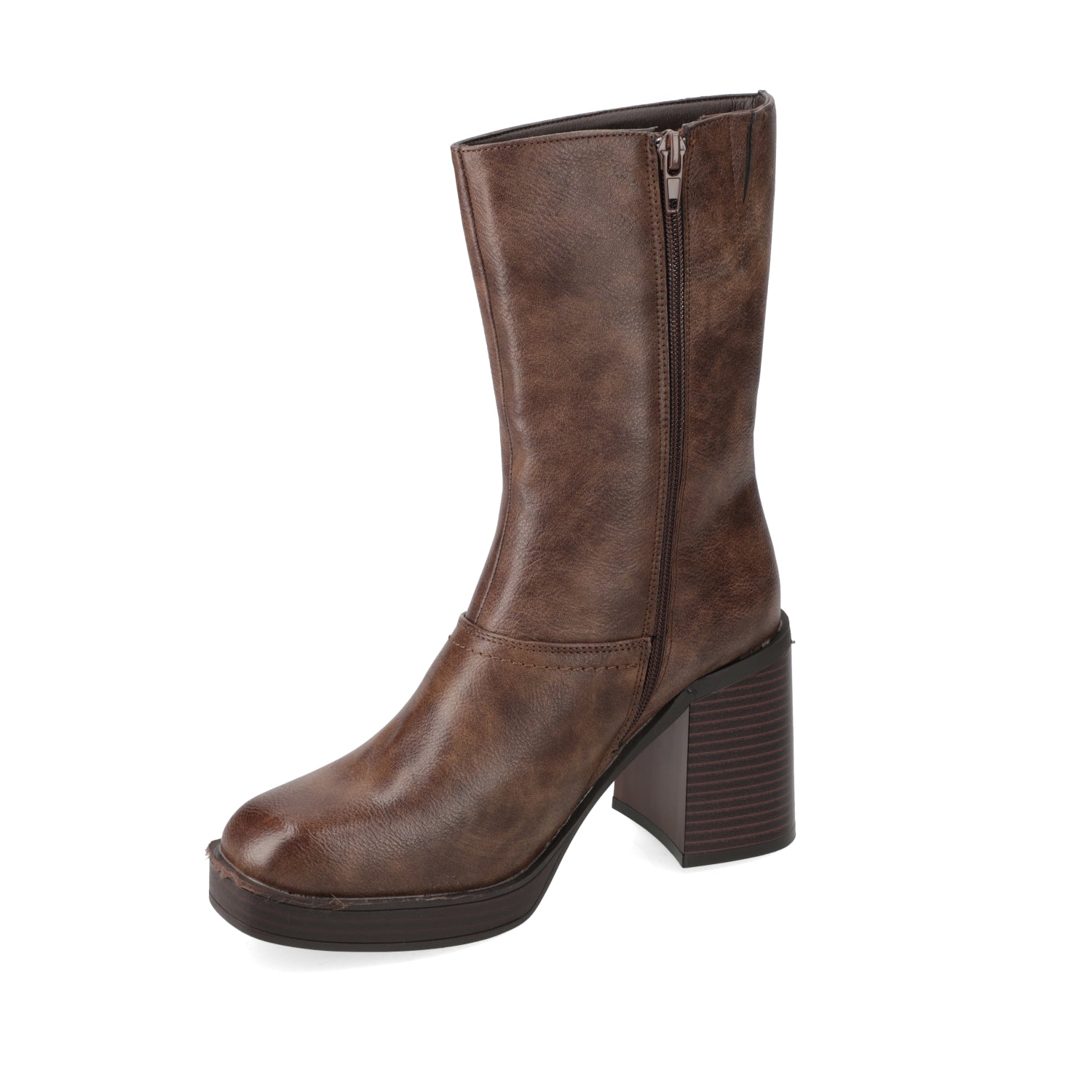 Bota Taco Ancho 7 cm Café New Walk 35 / Café