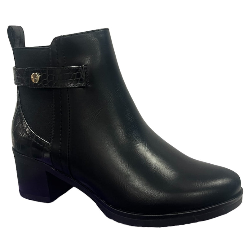 Botin Taco Ancho 7 cm Negro Dorette 35 / Negro