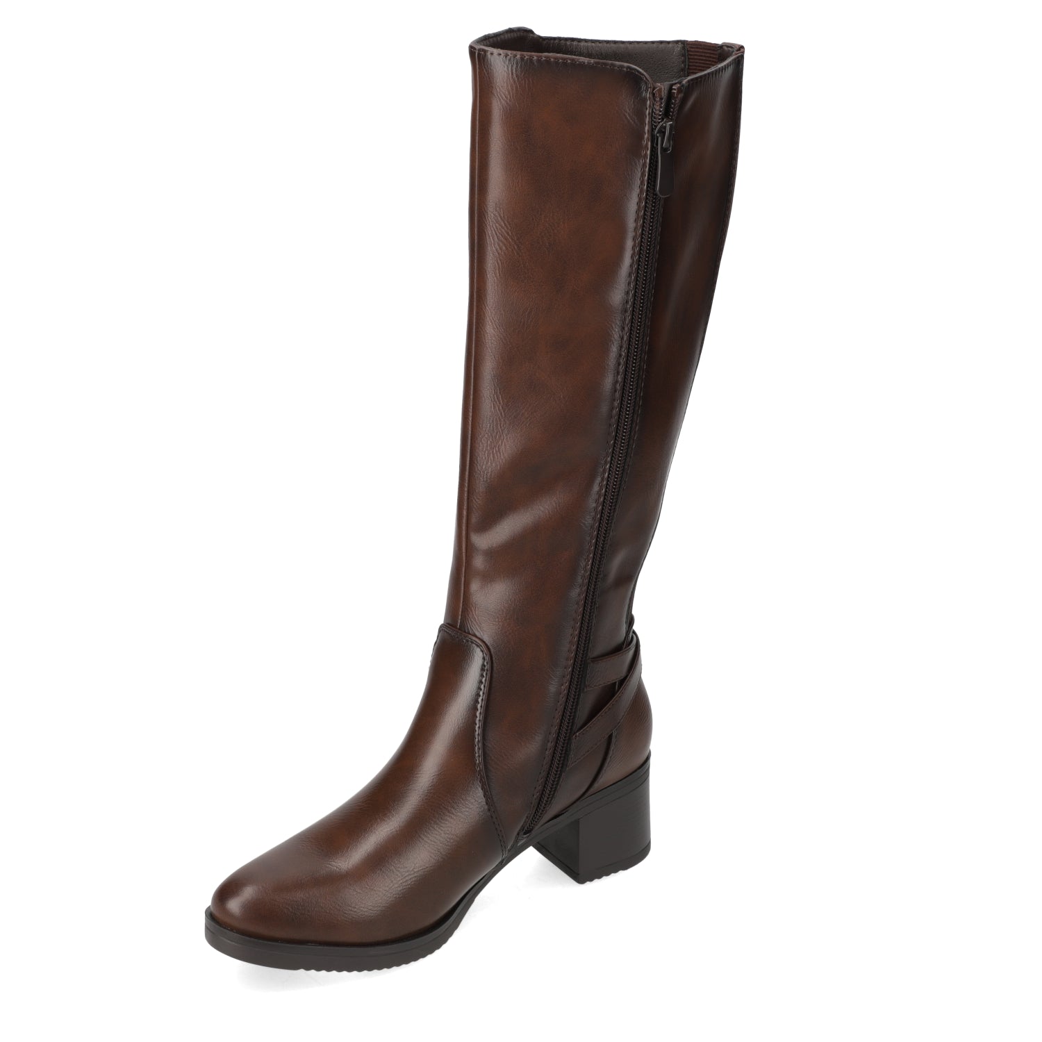 Bota Taco Ancho 5 cm Café Agua de Coco 35 / Café