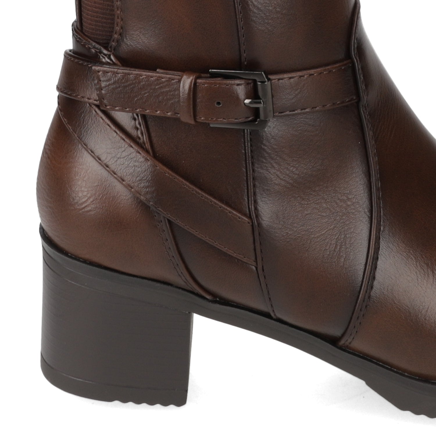 Bota Taco Ancho 5 cm Café Agua de Coco 35 / Café