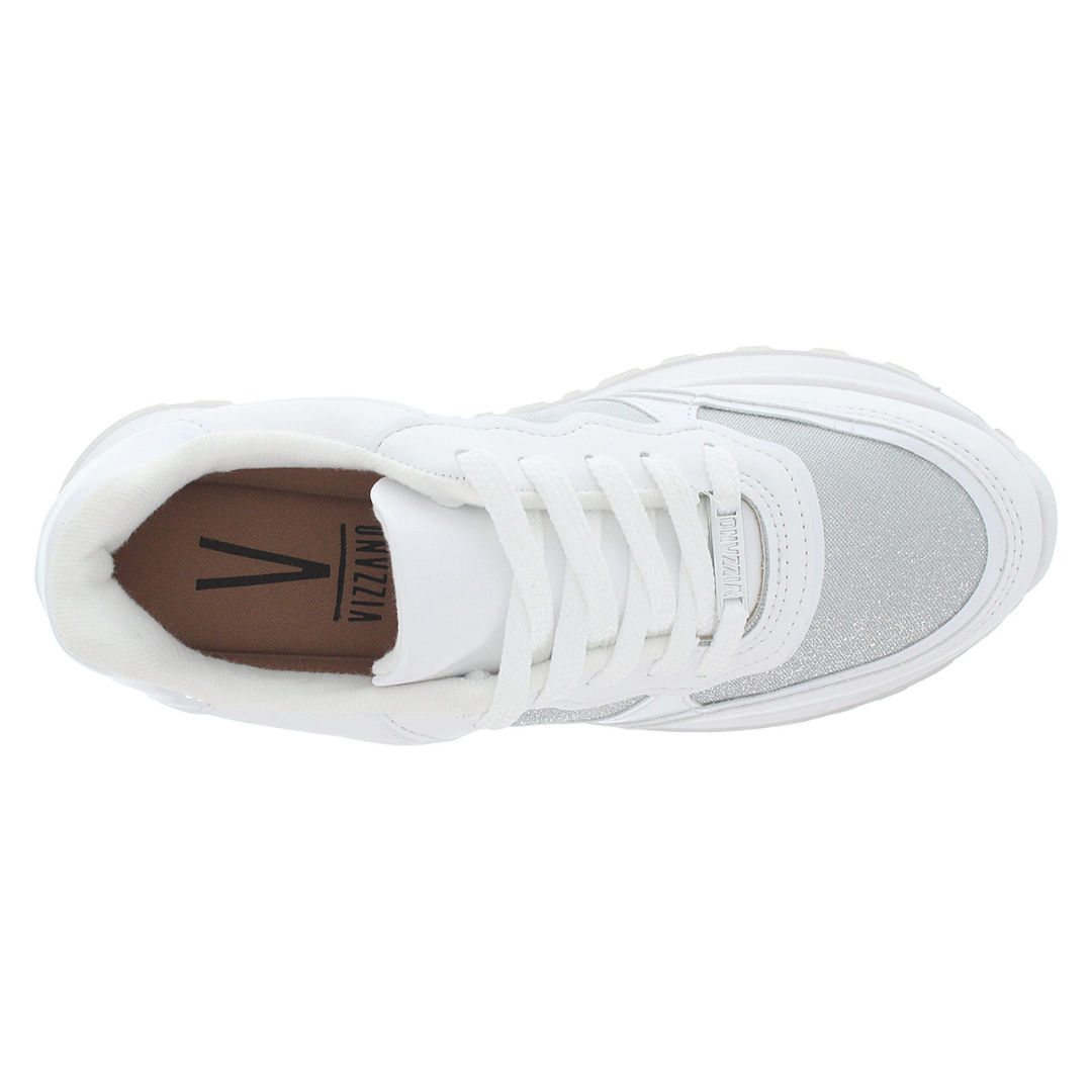 Zapatilla Casual Glitter Eco Cuero Blanca 1429-106-28208-17798