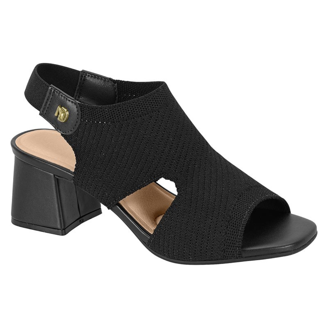 Sandalia Taco Cuadrado Eco Cuero Negro 7172-117-28022-15745