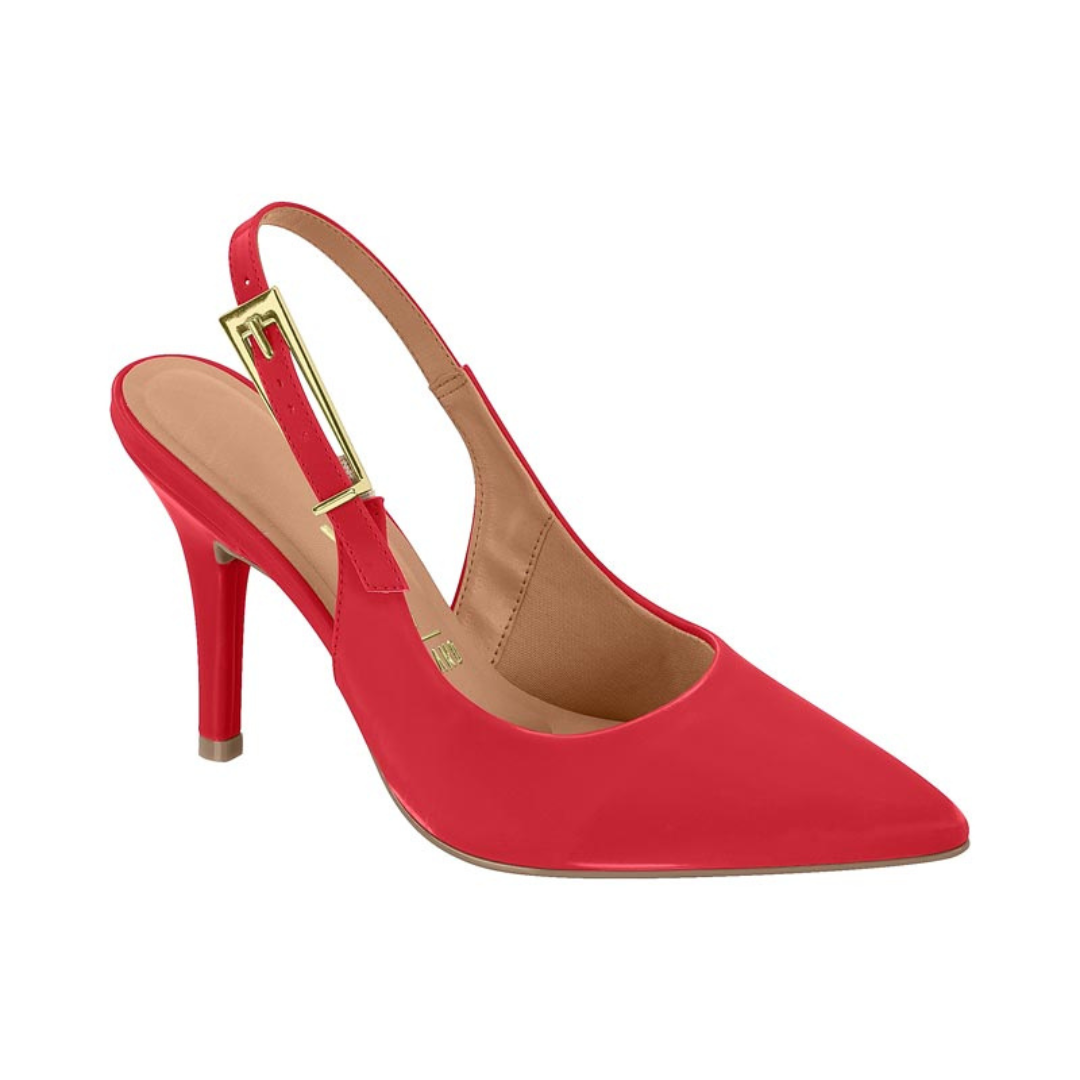 Stiletto Taco Aguja Efecto Glossy Rojo 35