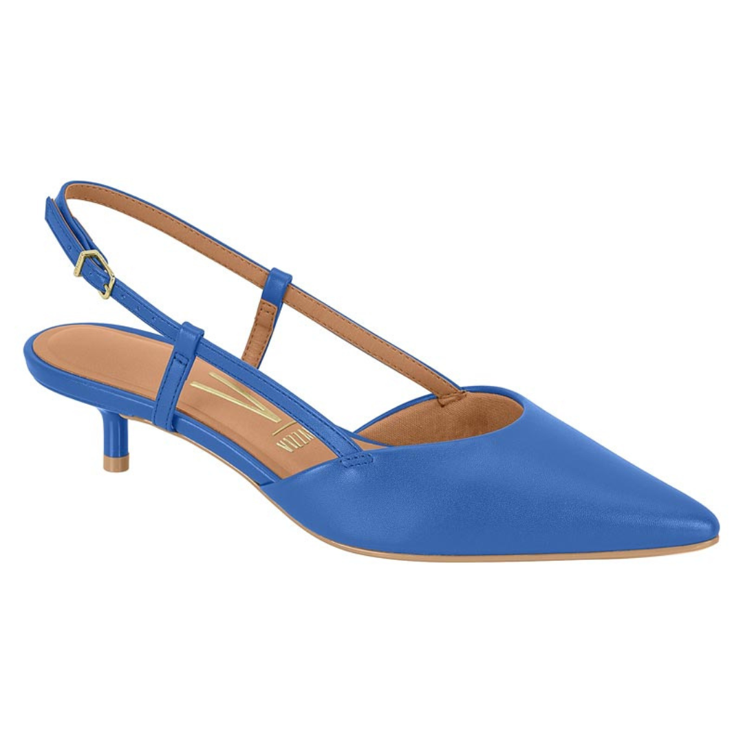 Stiletto Taco Aguja Eco Cuero Azul 1441-100-7286-98759
