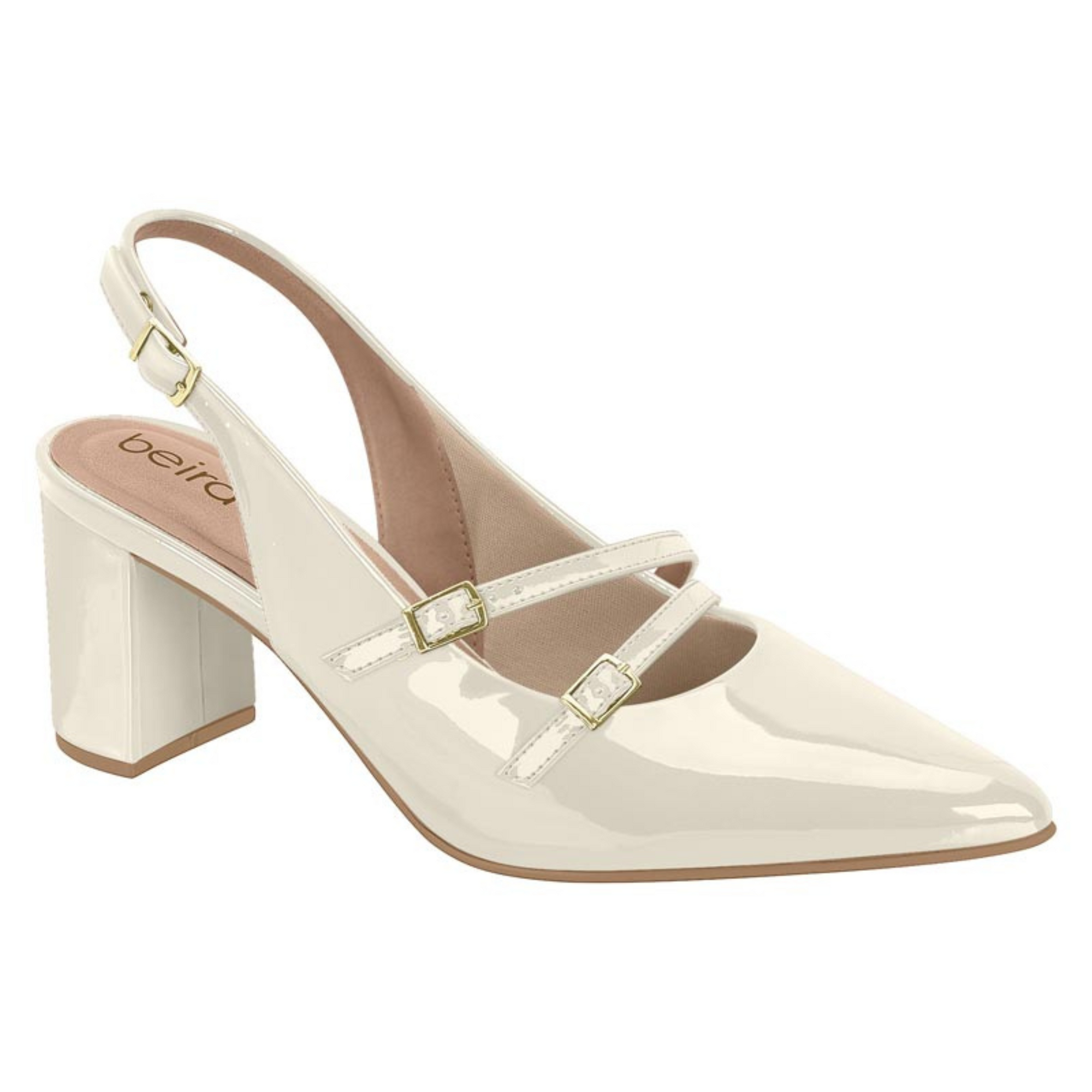 Taco Cuadrado Eco Cuero Blanco 35