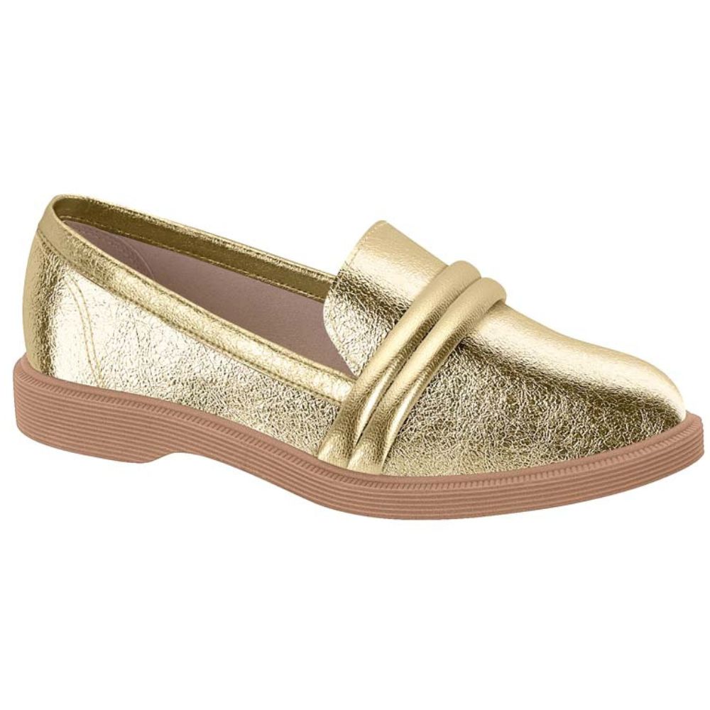 Mocasin Moleca Metalizados Dorado 35 / Dorado
