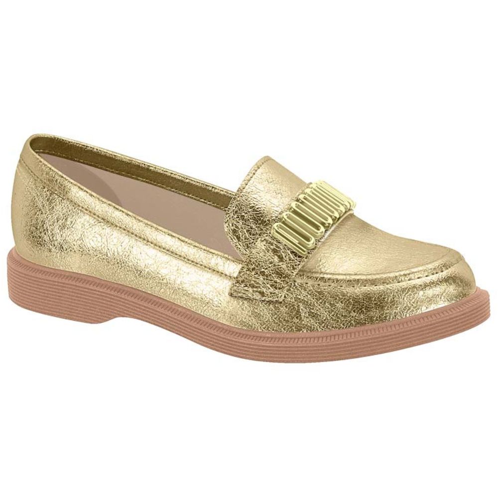 Mocasin Moleca Metalizados Dorado 35 / Dorado