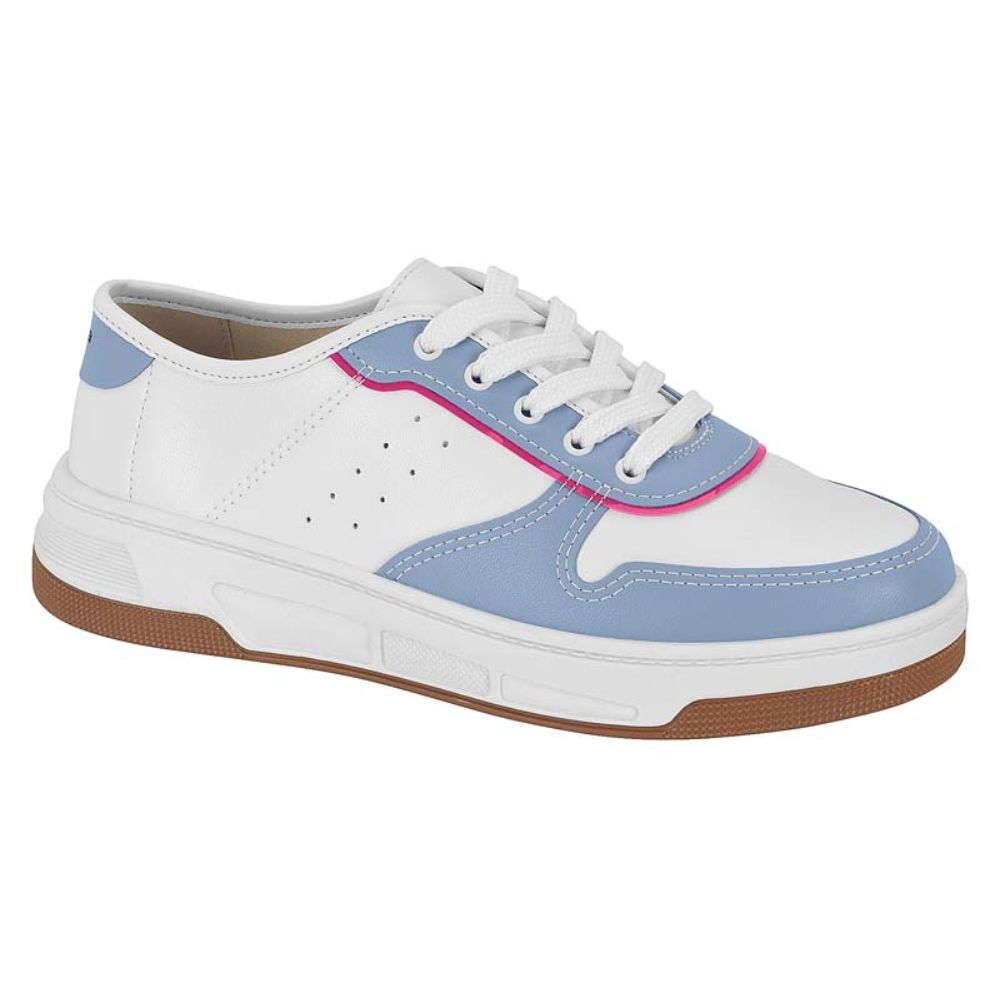 Zapatilla Casual Mujer Moleca EcoCuero Blanco Jeans 35 / Celeste