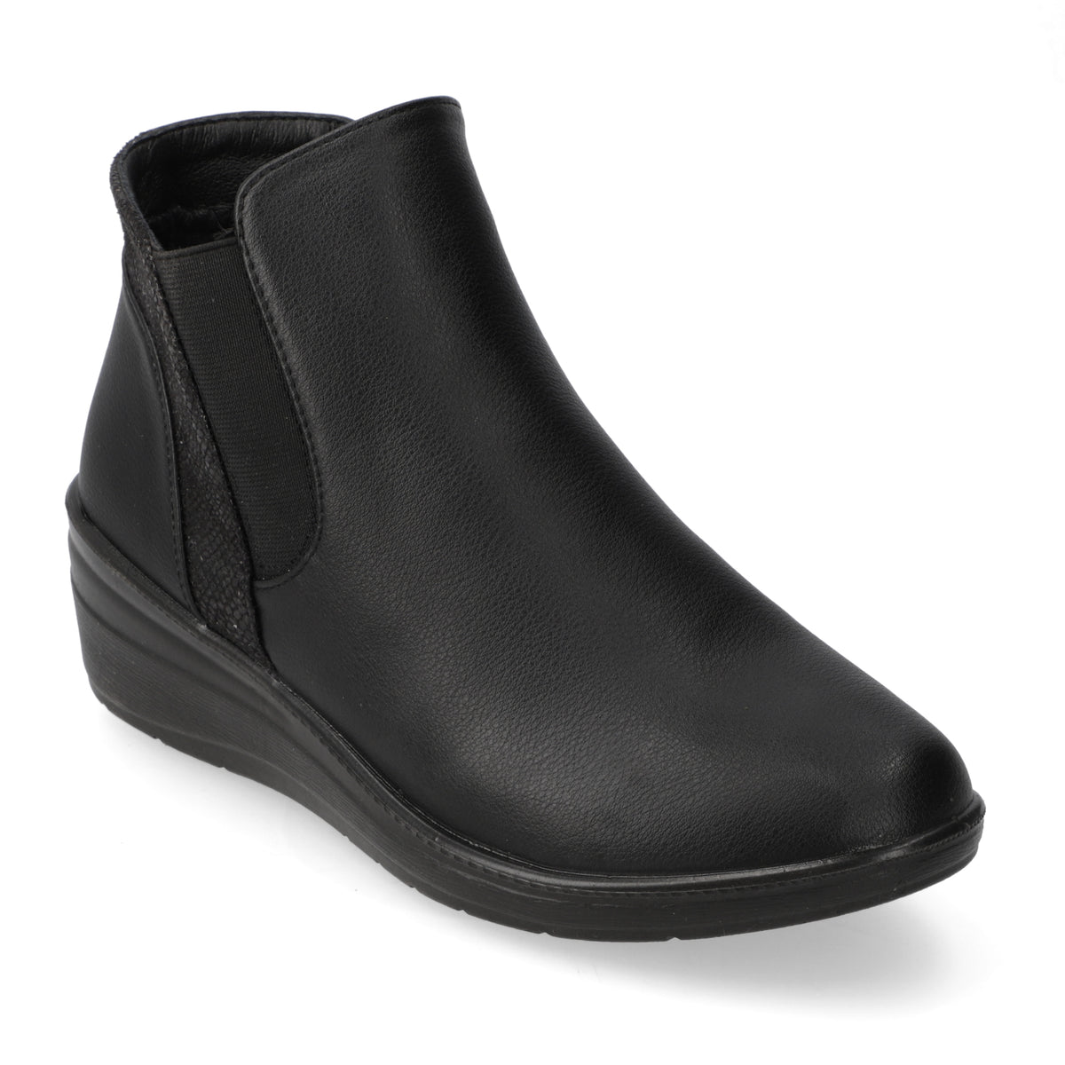 Botínes Taco Cuña Negro Dorette