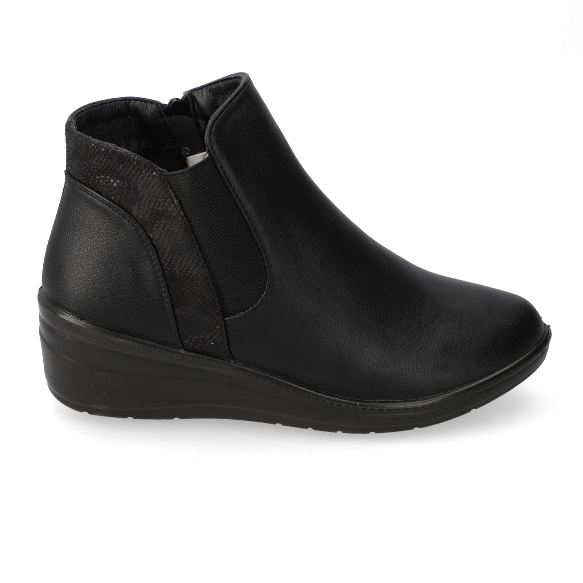 Botínes Taco Cuña Negro Dorette