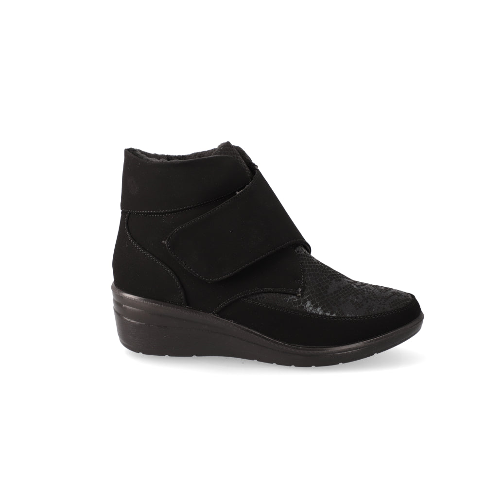 Botines Taco Cuña Negro New Walk 35 / Negro