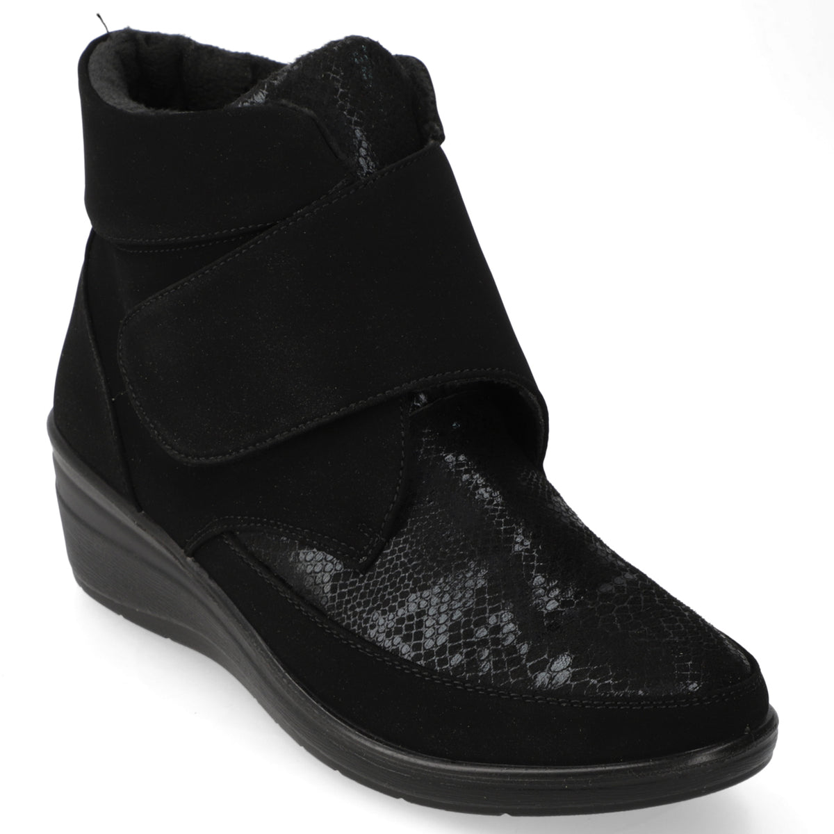 Botínes Taco Cuña Negro New Walk