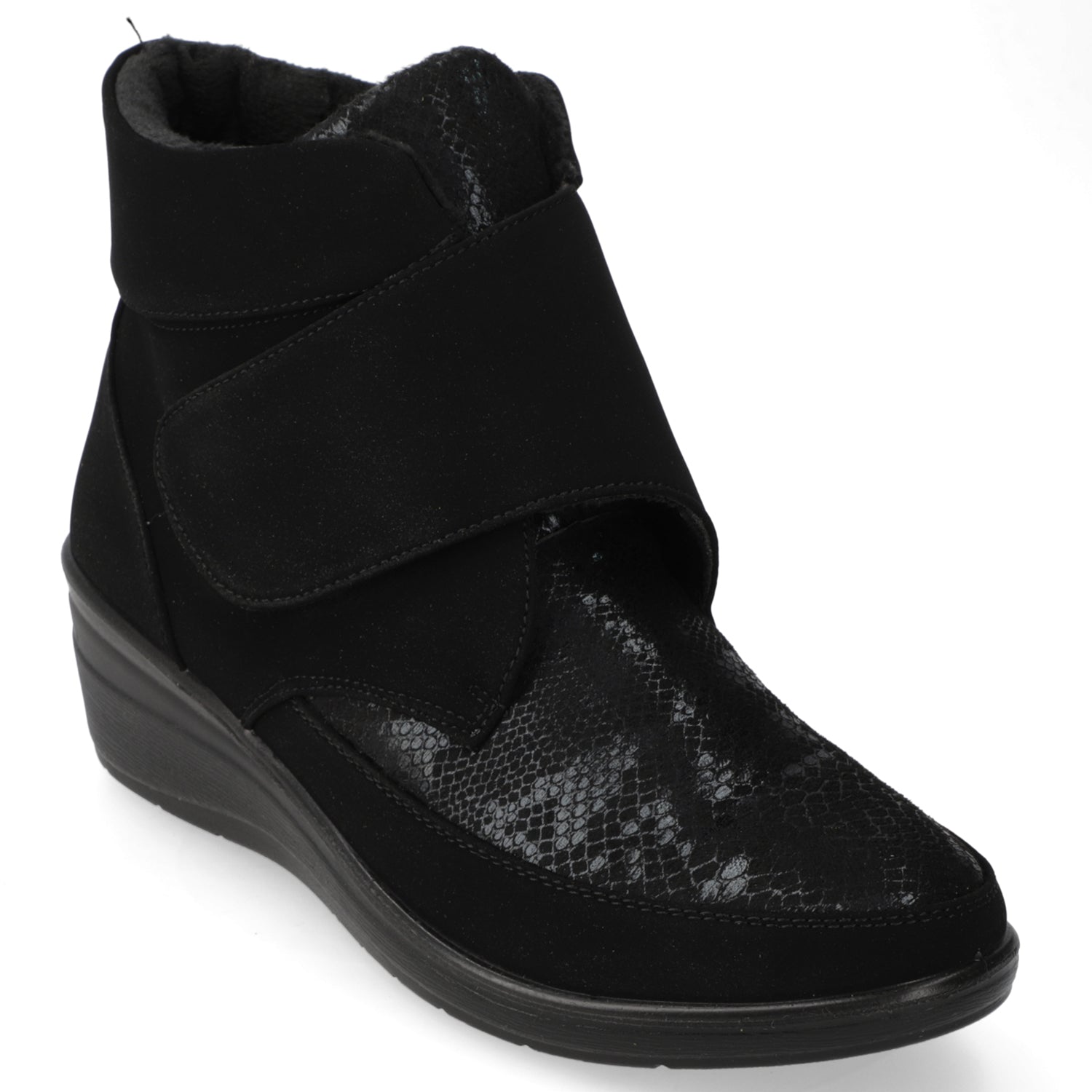 Botínes Taco Cuña Negro New Walk